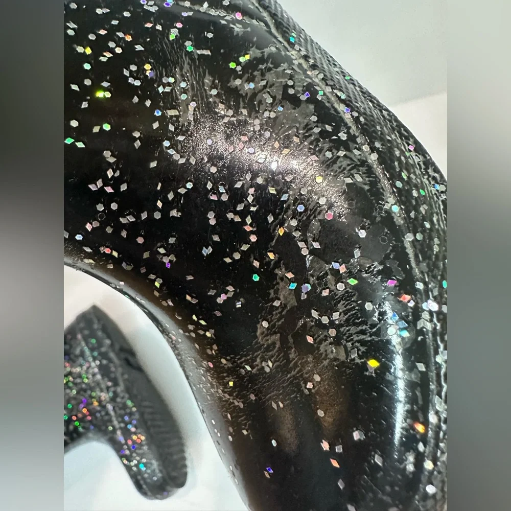 Toddler Hunter Black Glitter Rain Boots